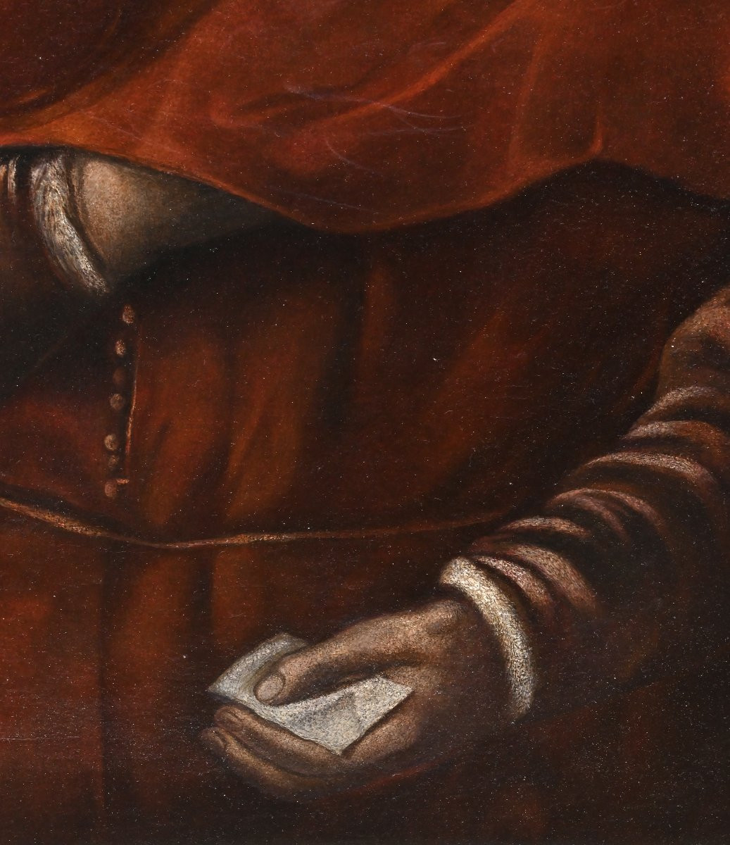 Portrait Of A Cardinal - Oil On Canvas - Italy, 16th Century-photo-4